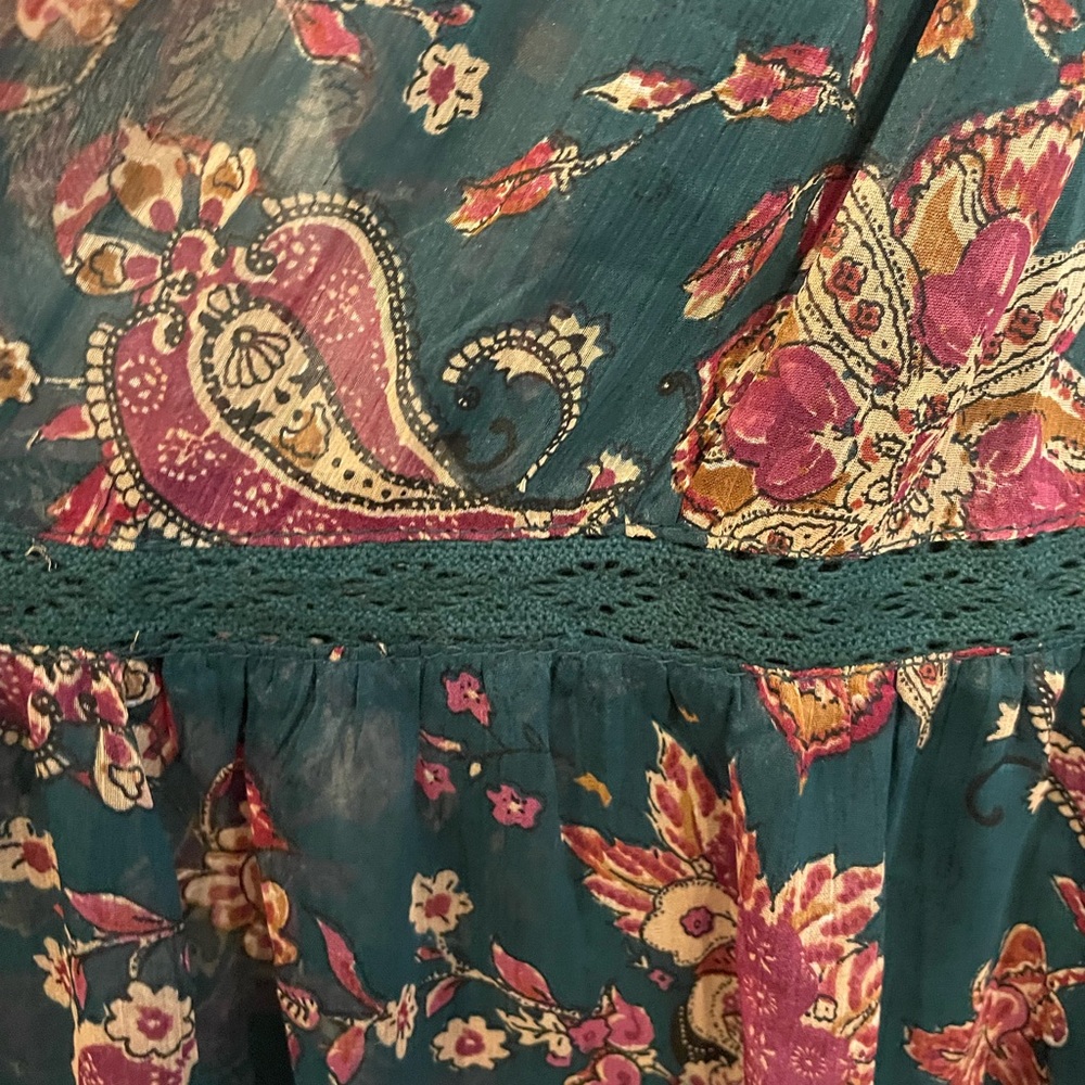 NWT Band of the Free BOG Dress Small Run the World Pine Berry Boho Floral Flowy - Picture 6 of 9